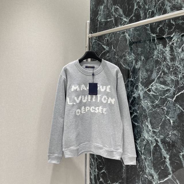 Louis 25's new autumn and winter letter embroidered round neck sweatshirt has le