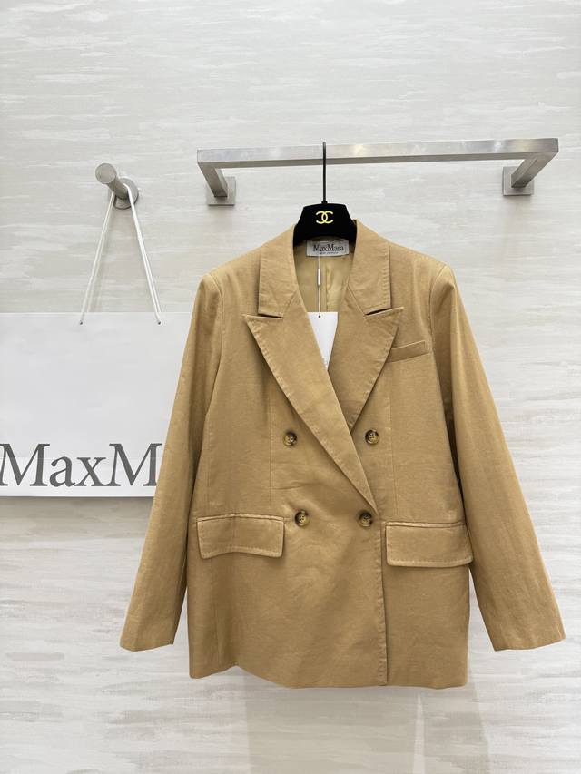 Maxmar2's new retro old money style linen suit jacket with visible stitching, pe