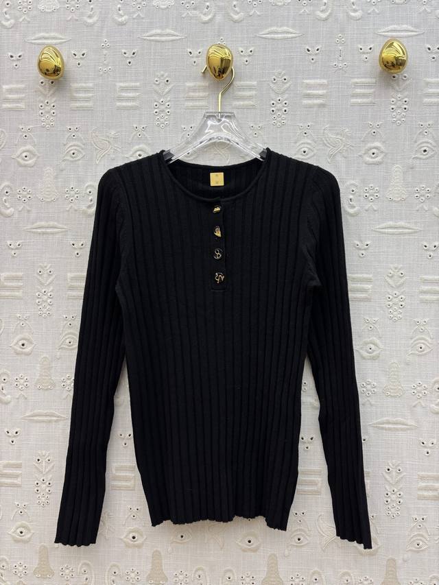 Sch 25 New style special-shaped button round neck knitted sweater with high-valu