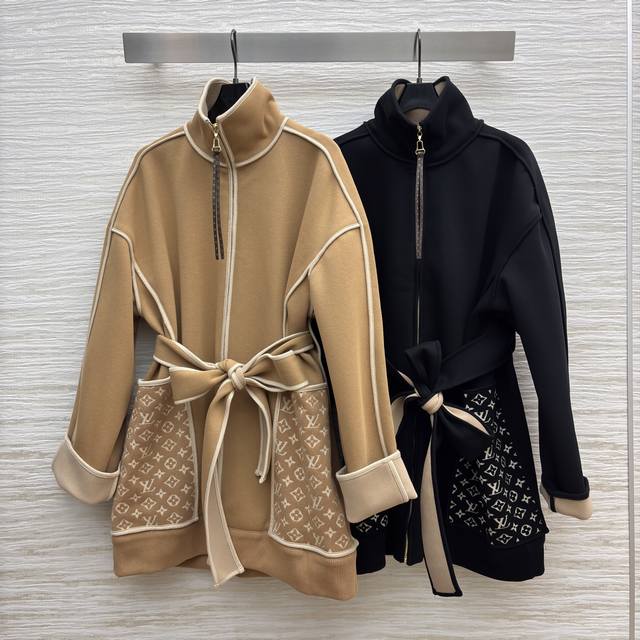 L's 25th autumn and winter new style stand-up collar zipper mid-length jacket sp