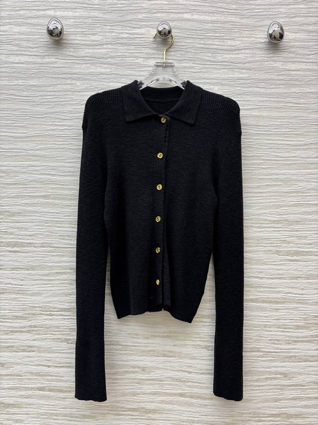 Sch 25 New autumn and winter special-shaped button decorated lapel knitted cardi