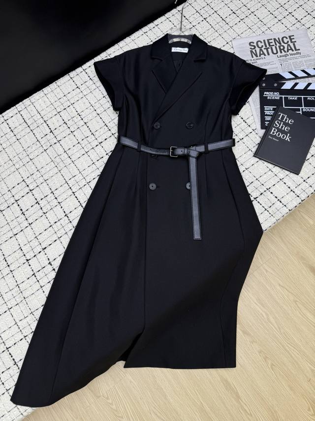 Dio*25 New original mold custom fabric lapel double-breasted long dress treasure