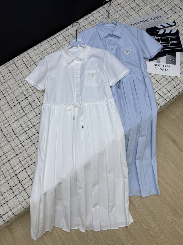 Summer C-position long skirt 25Ss classic triangle standard pleated dress is a