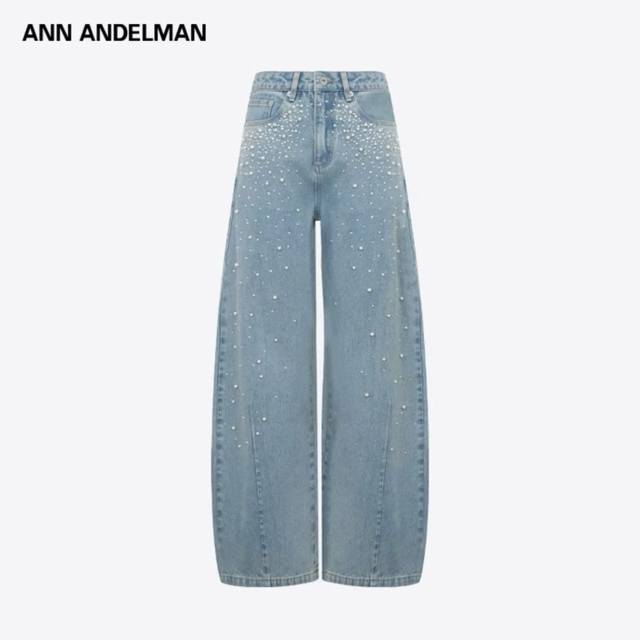 Alexander Wan*'s new high-end custom distressed washed cotton jeans, heavily stu