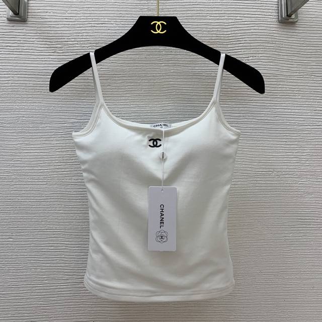 Chane's new double C logo embroidery and built-in bra pads for a slim fit. Avail