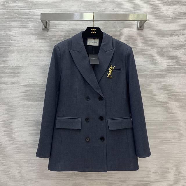 Gucc* New high-end European custom wool blend fabric, double-breasted, slim-fitt