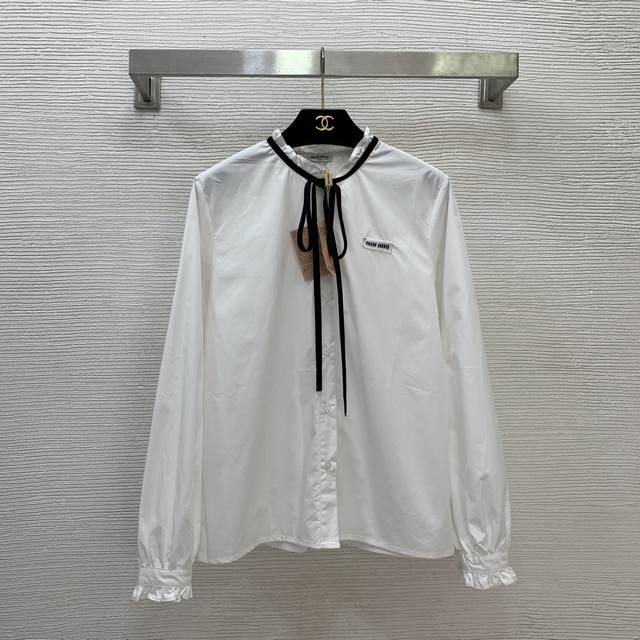 Miumi*Miumi's new style, sweet and youthful, velvet tie-back bow-decorated ruffl