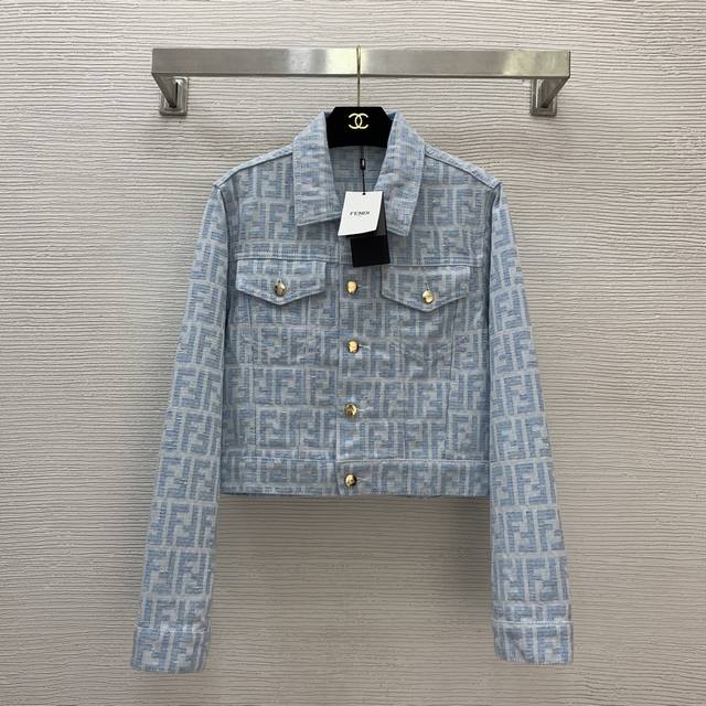 Fend's new high-end custom-made denim jacket with original logo buttons and colo