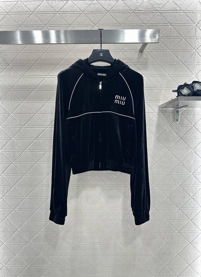 Miumi*2025 New Arrivals Hooded Jacket and Wide-Leg Trousers Set Custom Yb import