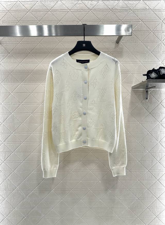Louis Vuitto*2025 New Arrivals Hollow Knit Crewneck Cardigan Custom-woven Yb cas
