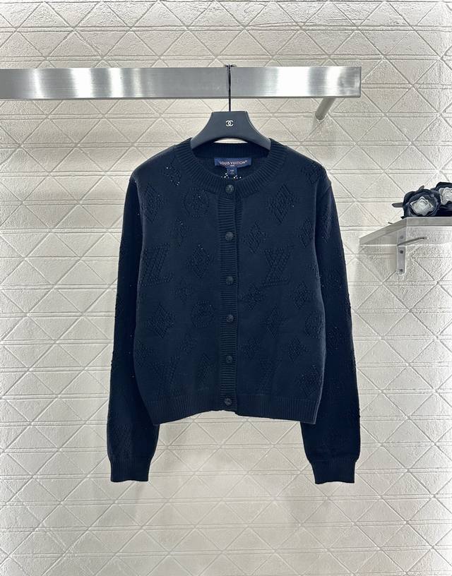 Louis Vuitto*2025 New Arrivals Hollow Knit Crewneck Cardigan Custom Yb cashmere