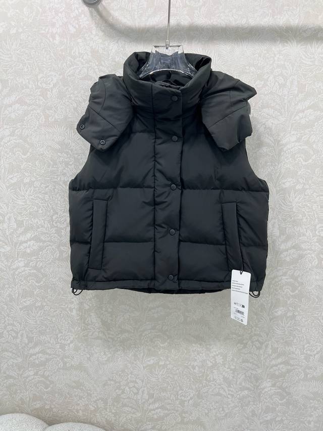 Alo* 25 new detachable hooded, stand-up collar padded vest in a high-top version