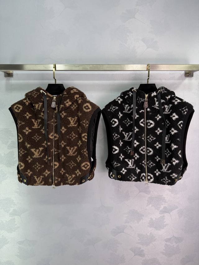 Lou* 2025 Fall/Winter new hooded Teddy plush waistcoat, custom-made from YB pola