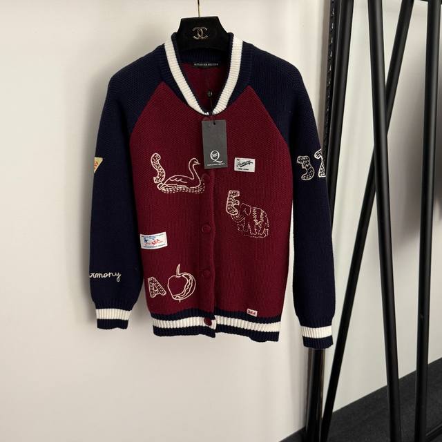 Style No. 20255933 Mcq* new animal badge embroidered pattern colorblock long-sl