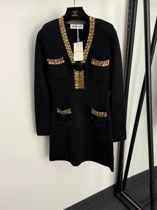 Style No. 20255926 Self-portrai*Sp new three-dimensional crochet heavy sequin b