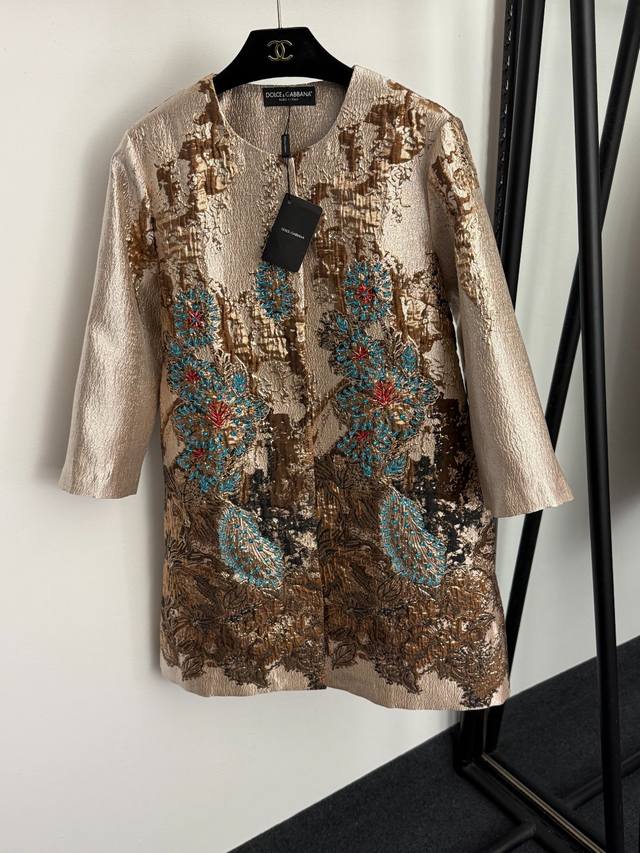 Style No. 20255905 Dg* New Heavy Beading Hot Stamping Bright Silk Jacquard Long