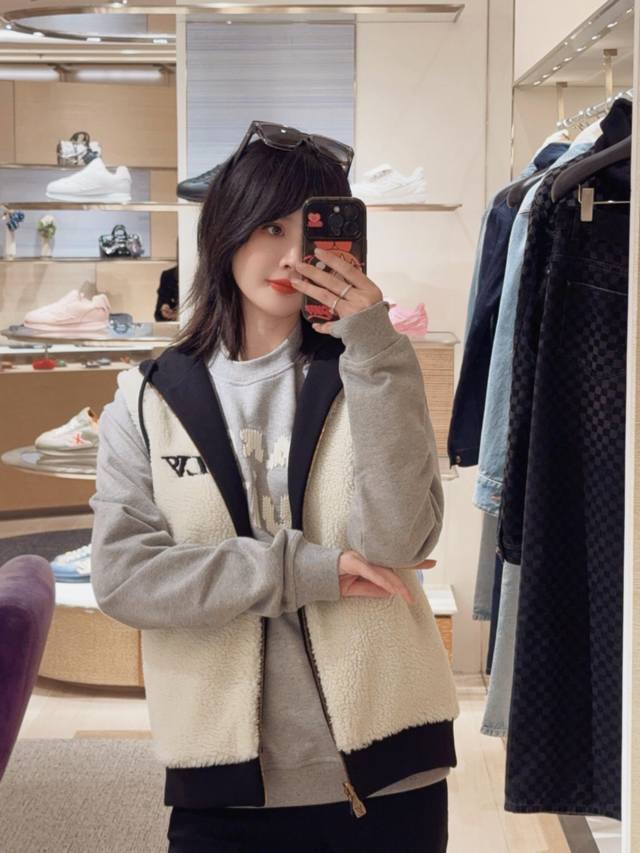 Louis Vuitt*N 25Fw Fall/Winter New Reversible Sherpa Hooded Vest | Exclusive Yb