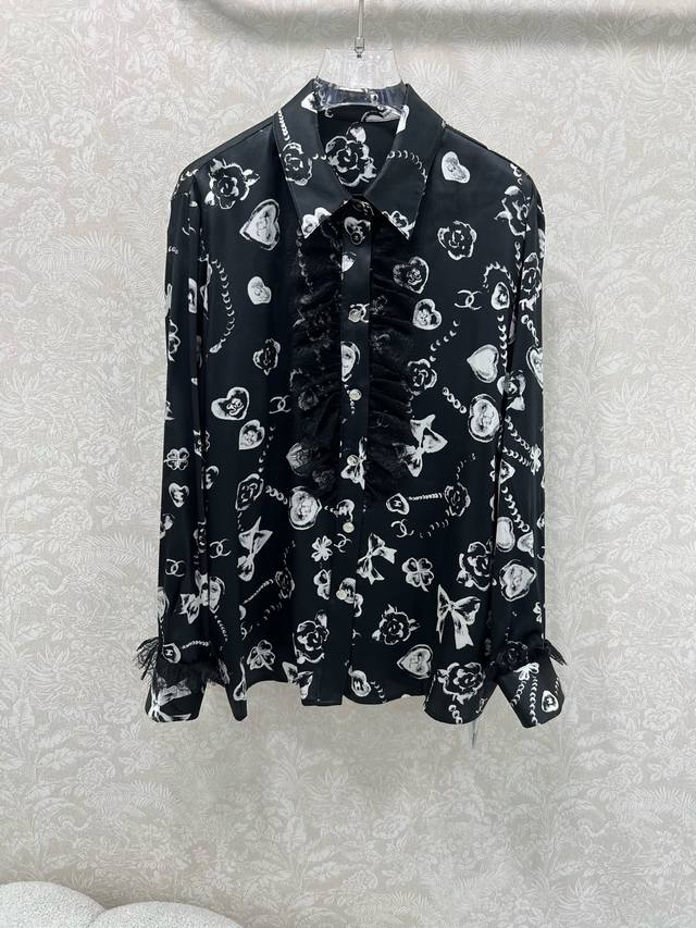 Chan*L 25 new mulberry silk jewel print shirt. 100% silk fabric. Pay attention t