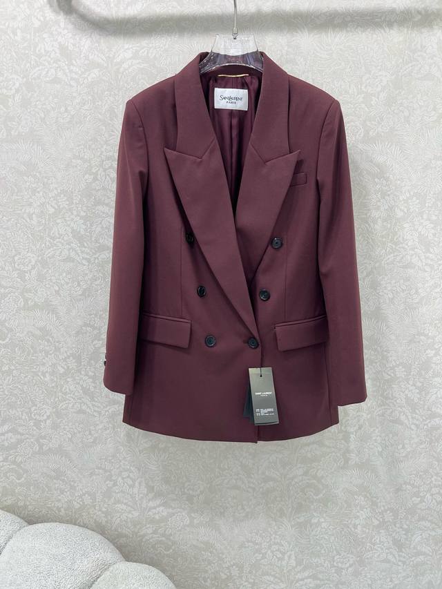 Ysl 25 new silk wool blazer with 100% silk lining is a modern couture style, a l