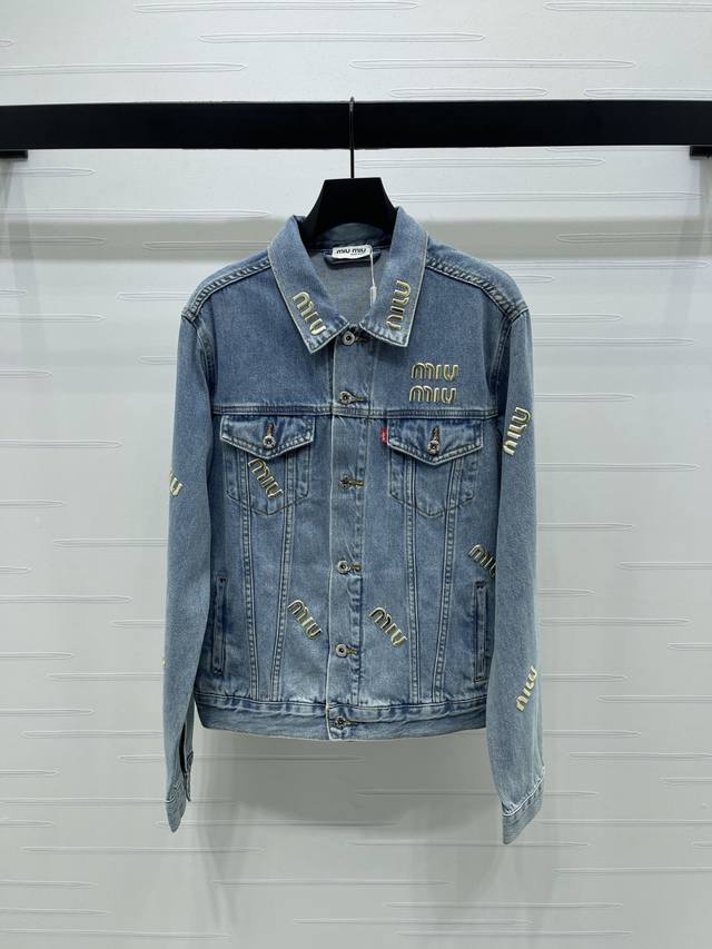 New, original, high-quality, Miumi* 2025 Early Fall collection! Denim jacket! C