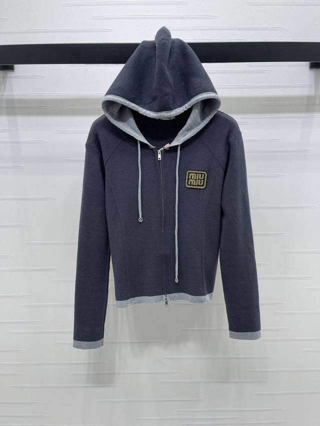 New, original, high-quality, Miumi* 2025 Early Fall collection! Hooded knitted