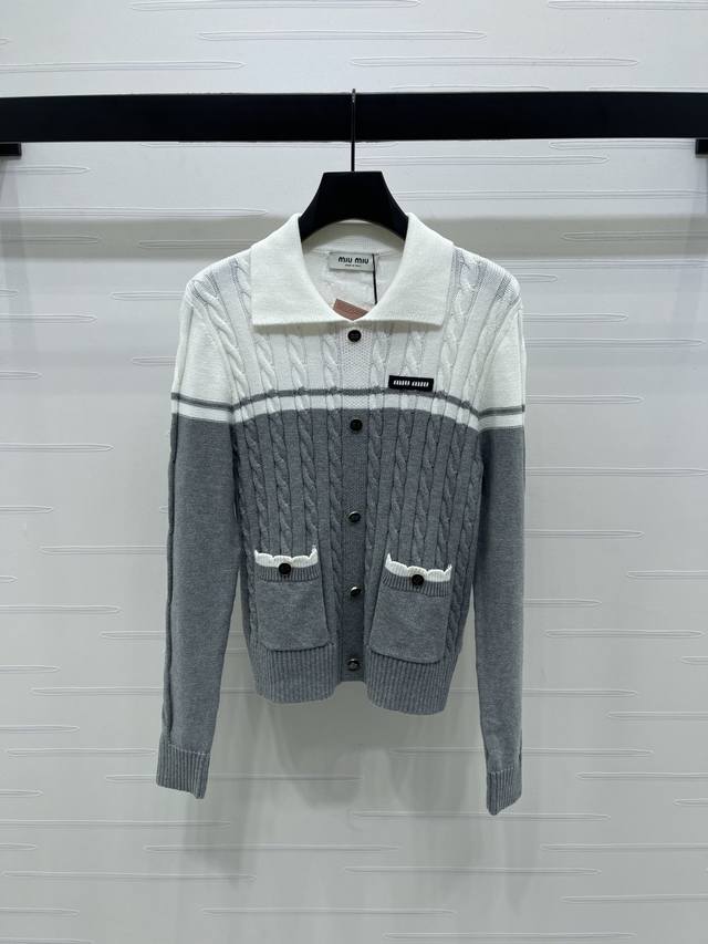 New, original, high-quality, Miumi* 2025 Early Fall collection! Lapel long-slee