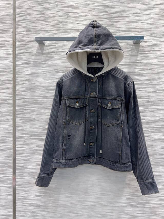 Christian Dio*2025Fw new high-top jacket ~ Super stylish new denim with a fermen