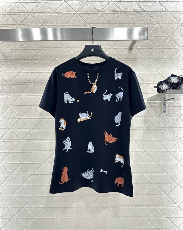 Louis Vuitto*2025 New Arrivals Chain Round Neck Print Custom Yb mercerized cotto