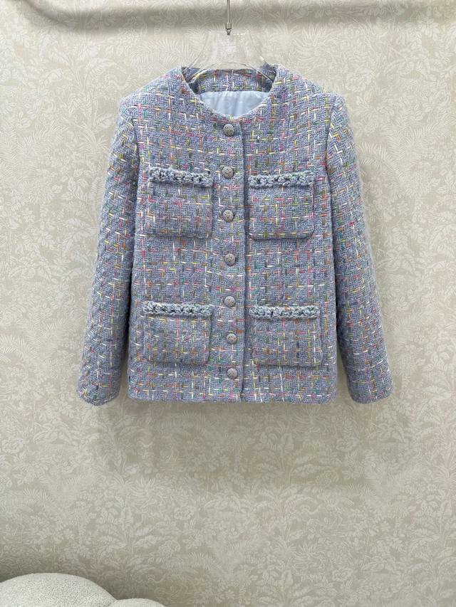 Chane* 25 new single-breasted purple tweed jacket from the Haute Couture collect
