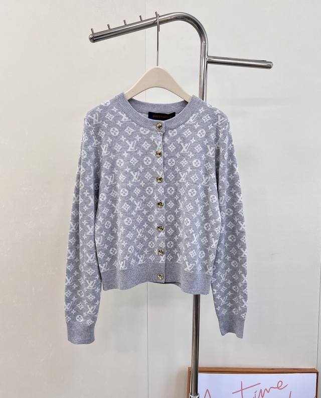 Louis Vuitton's new monogram jacquard knitted cardigan, . This vibrant, sunny c