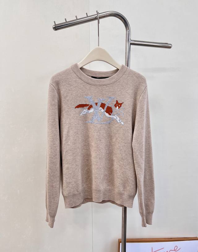 Louis Vuitton 25Fw limited edition fox jacquard sweater! A must-have for the New