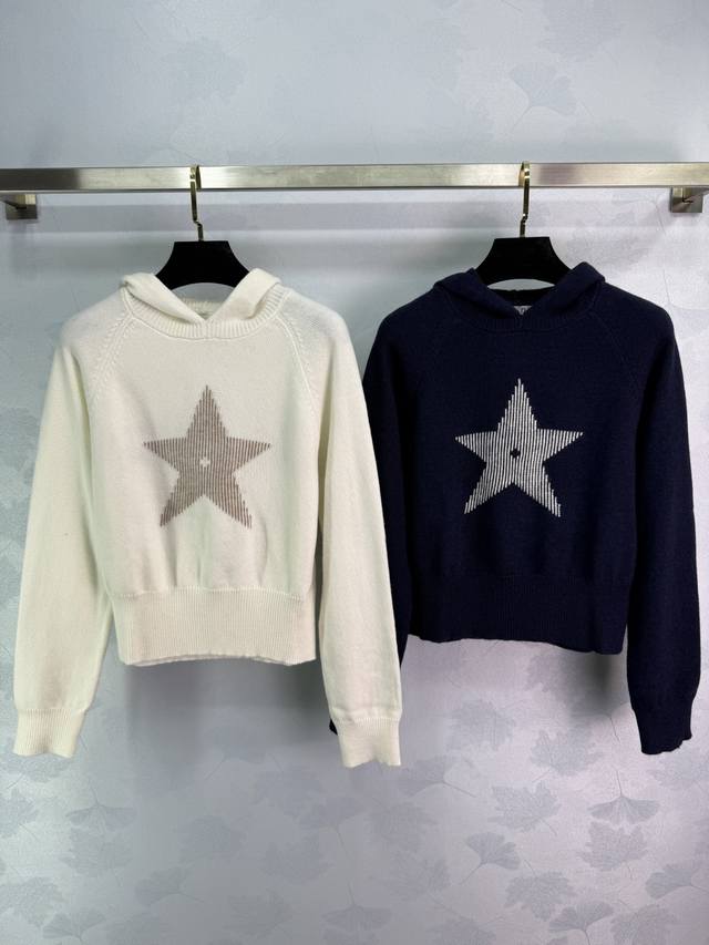 Dio*25 autumn and winter new Alpine series hooded pullover with jacquard decorat