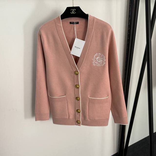 Style No. 20255847 Balmai* new badge logo embroidered single-breasted V-neck lo