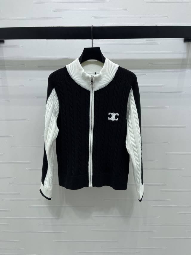 New, original, high-quality Celin* 2025 Early Fall collection! Stand-up collar