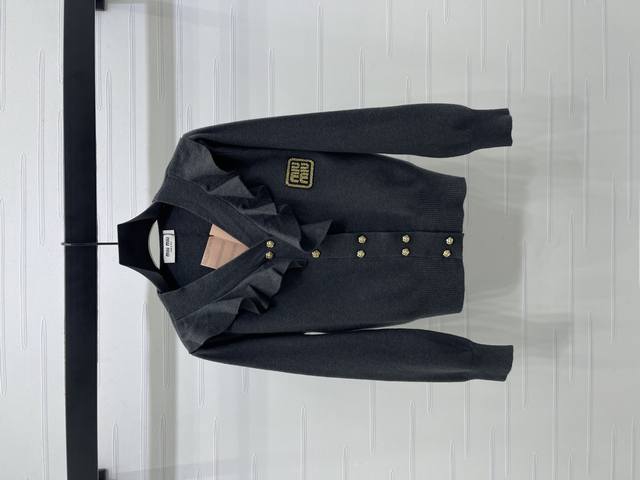 New, original, high-quality, Miumi* 2025 Early Fall collection! Ruffled V-neck