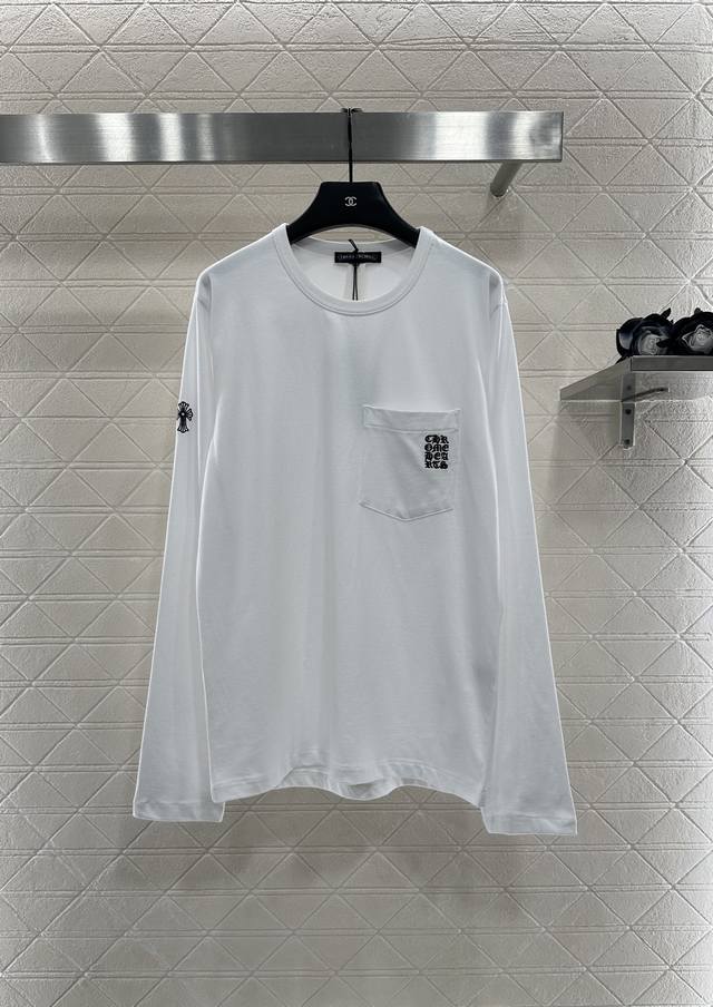 Chrome Hear*2025 New Arrival Pocket Long-Sleeved Top Custom Yb twill cotton mate