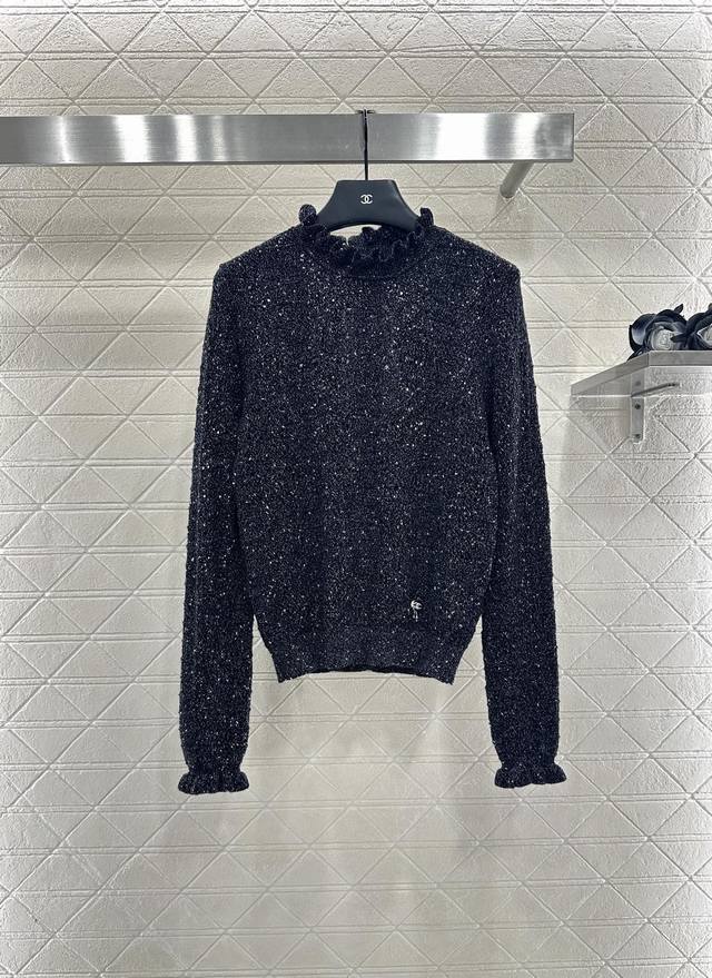 Chane*2025 New Arrivals Fungus Lace Stand-Up Collar Knit Long Sleeve Custom-wove