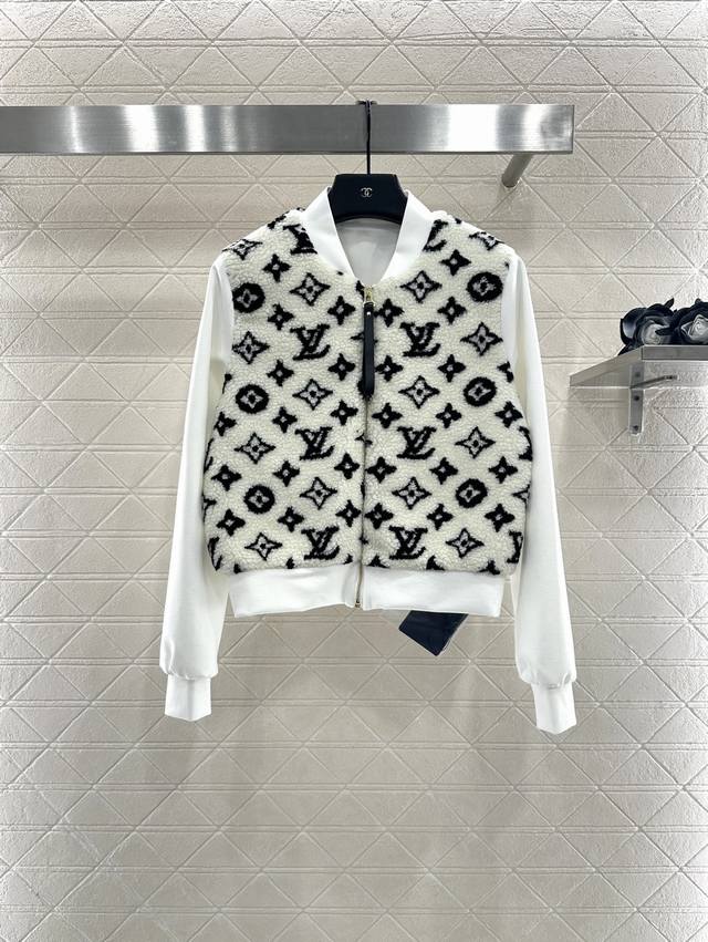 Louis Vuitto*2025 New Arrivals Patchwork Teddy Lambswool Jacket Custom Yb twill