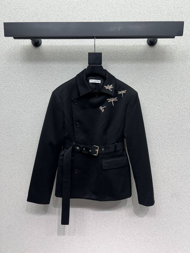 D's bee jacket with oblique buttons and heavy beading. Sexy and girly embroidery