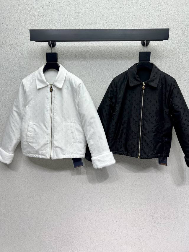 L's monogrammed cotton jacket, custom-made with custom hardware, a fantastic fit