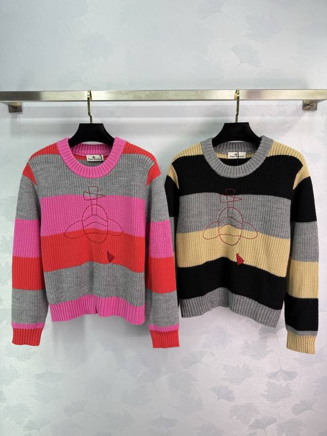 Vivienne Westwoo*25 new autumn and winter knitted round neck pullover with inter