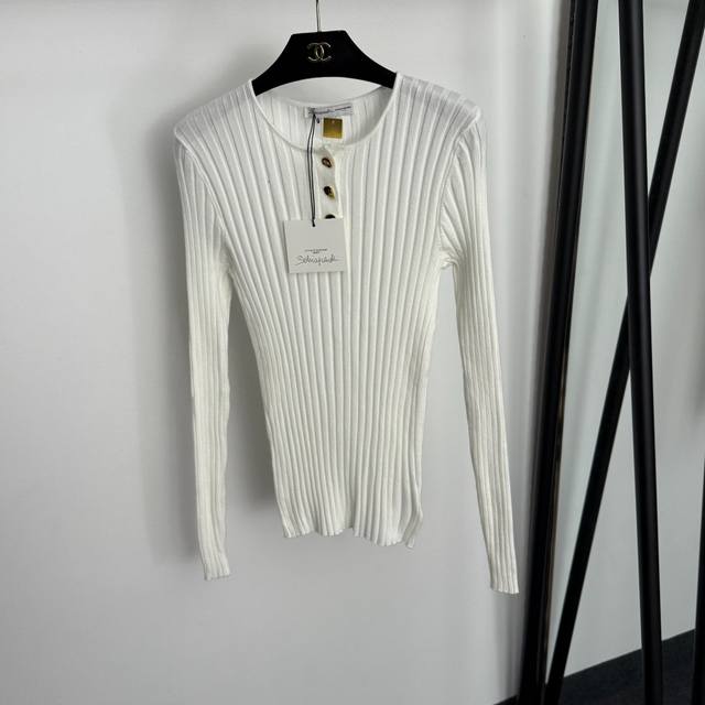 Style No. 20255843 Schiaparelli's latest high-end custom-made round-neck long-s