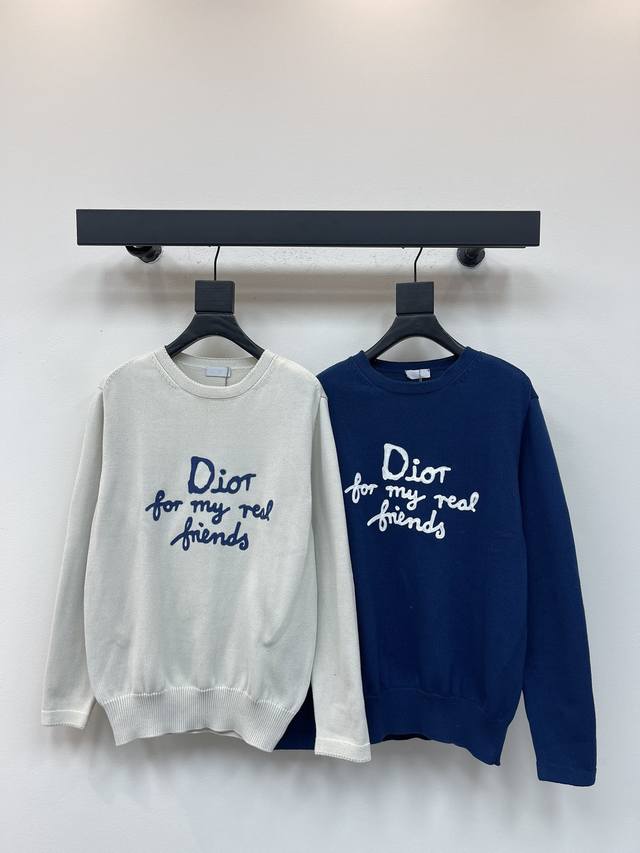 Dio*'s new fall/winter classic crew neck sweater with hand-painted signature emb