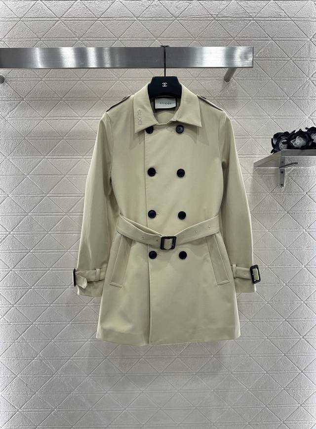 Gucc*2025 New Arrivals Lapel Double-Breasted Mid-Length Trench Coat Custom Yb tw