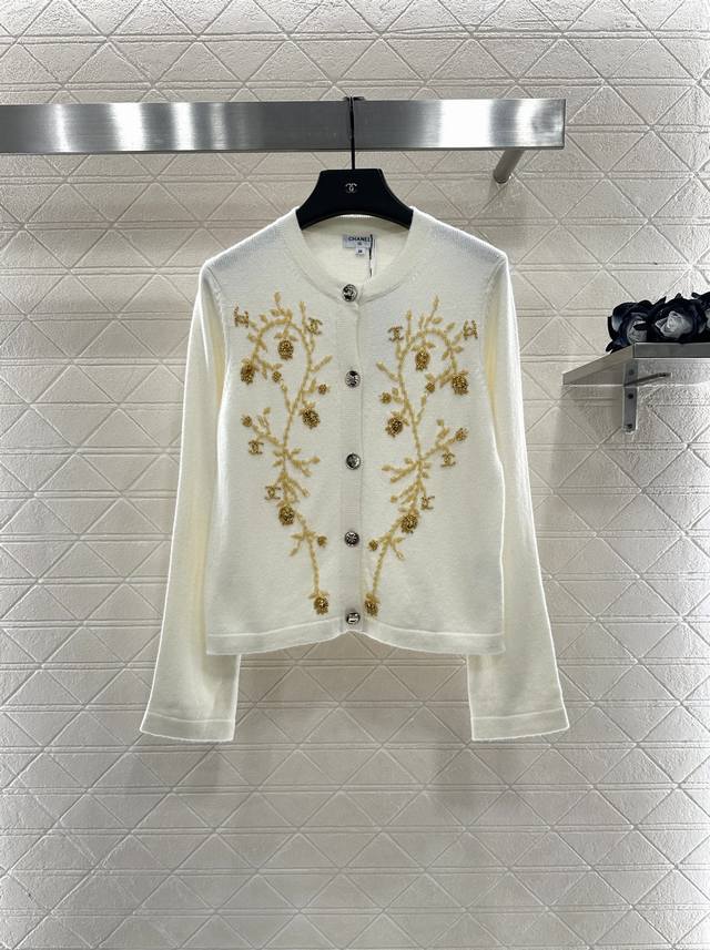 Chane*2025 New Arrivals Heavily Beaded Knit Cardigan Custom-woven Yb cashmere ya