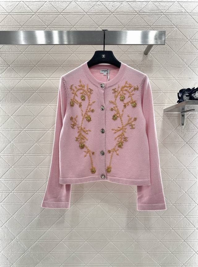Chane*2025 New Arrivals Heavy Beaded Knit Cardigan Customized Yb cashmere yarn,