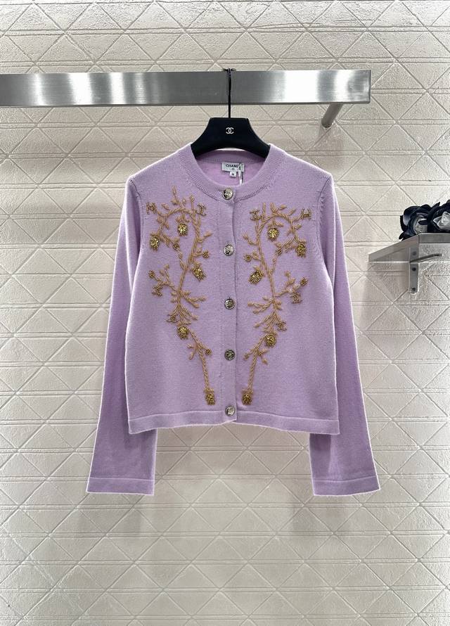Chane*2025 New Arrivals Heavily Beaded Knit Cardigan Custom-woven Yb cashmere ya