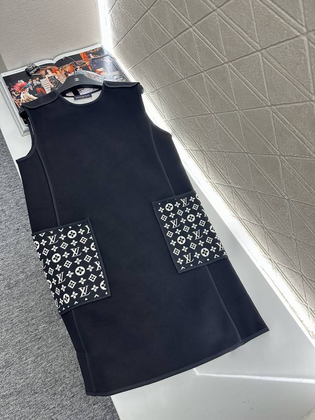 Louis Vuitto*2025 New Arrivals Jacquard Patchwork Pocket Vest Dress Custom Yb im
