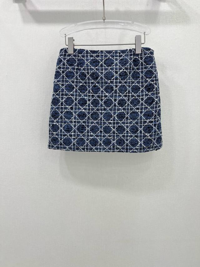 Dio* 25 new rattan jacquard skirt, custom made in Yb imported woolen material. H