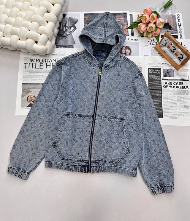 Louis Vuitton 25Fw Early Fall New Monogram Jacquard Denim Hooded Jacket | Exclus